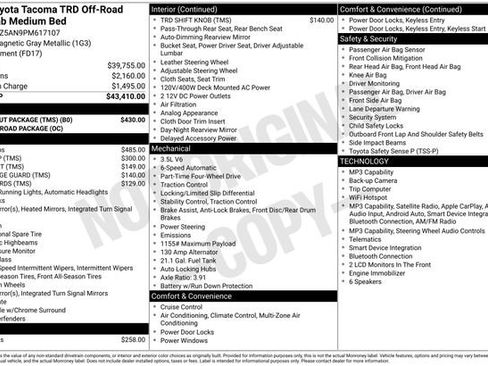 Used 2023 Toyota Tacoma TRD Off-Road w/ Black Out Package (TMS) AWD/4WD image 29