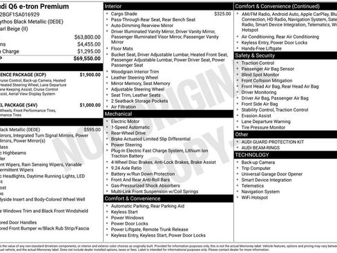 Used 2025 Audi Q6 e-tron Premium w/ Convenience Package image 65