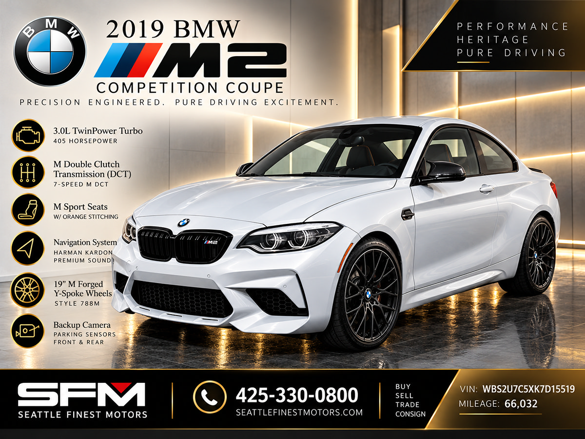 Used 2019 BMW M2 Competition w/ Executive Package RWD image 1