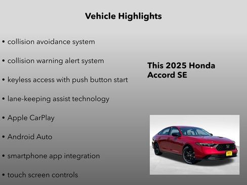 New 2025 Honda Accord SE image 10