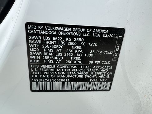 Used 2022 Volkswagen Atlas SE w/ Panoramic Sunroof Package FWD image 37
