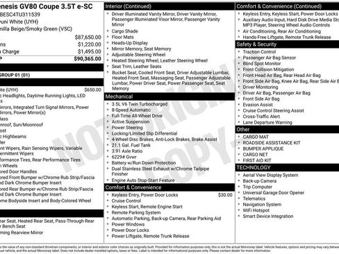 New 2026 Genesis GV80 3.5T e-SC image 4