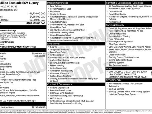 Used 2018 Cadillac Escalade ESV Luxury AWD/4WD image 1