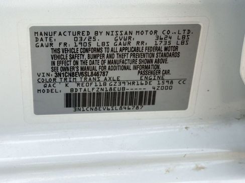 Certified 2025 Nissan Versa SV w/ Trunk Package FWD image 19