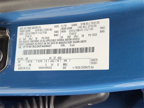 Certified 2019 Ford F150 Raptor w/ Equipment Group 802A Luxury image 15