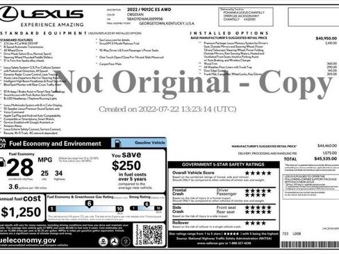 Used 2022 Lexus ES 250 w/ Premium Package AWD/4WD image 4