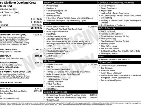 Used 2021 Jeep Gladiator Overland w/ Popular Equipment Package AWD/4WD image 15