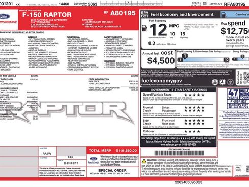 Certified 2024 Ford F150 Raptor w/ Equipment Group 803A Raptor R AWD/4WD image 48