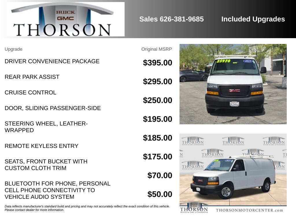 Used 2023 GMC Savana 2500 w/ Driver Convenience Package RWD image 6