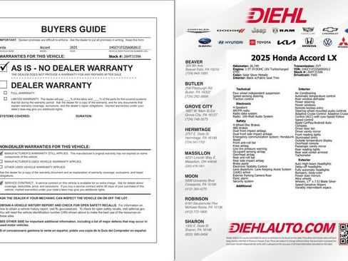 Used 2025 Honda Accord LX image 34