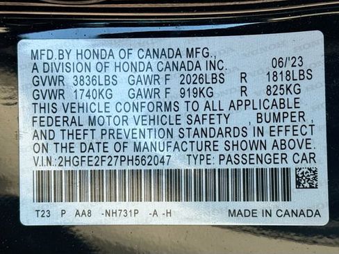 Certified 2023 Honda Civic LX image 29