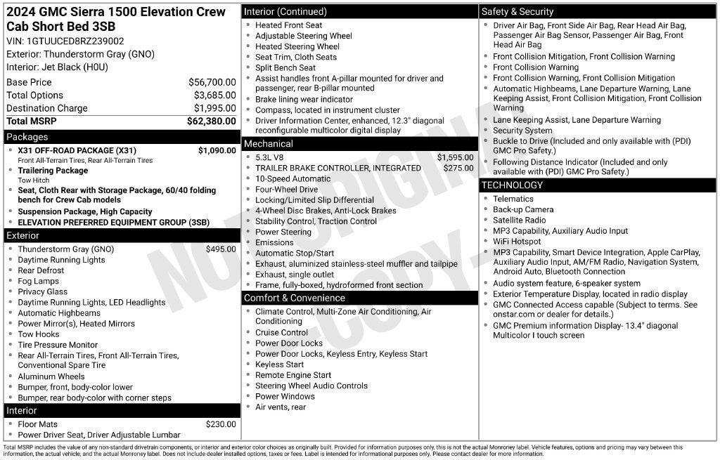Certified 2024 GMC Sierra 1500 Elevation w/ X31 Off-Road Package AWD/4WD image 11
