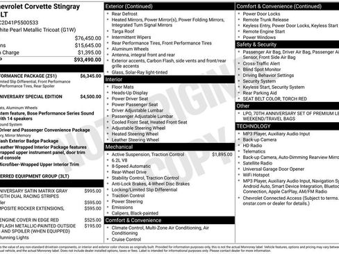 Used 2023 Chevrolet Corvette Stingray Premium Cpe w/ Z51 Performance Package RWD image 38
