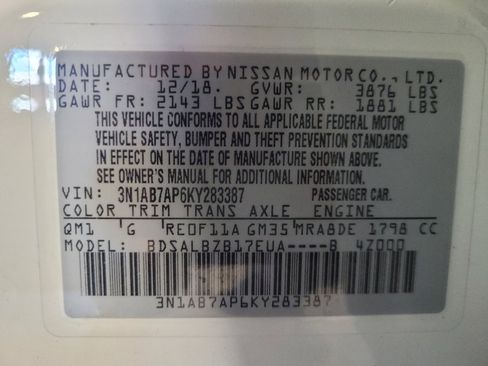 Used 2019 Nissan Sentra S FWD image 33