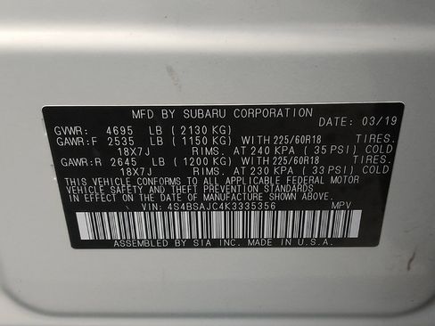 Used 2019 Subaru Outback 2.5i Limited AWD/4WD image 33