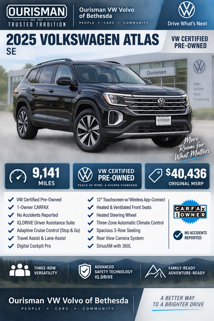 Used 2025 Volkswagen Atlas SE FWD image 2