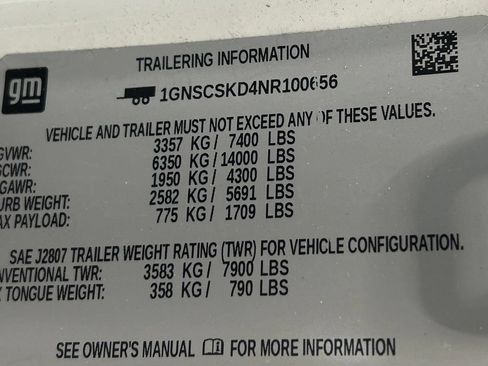 Used 2022 Chevrolet Tahoe Premier w/ Premium Package 2 RWD image 49