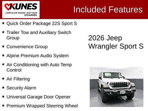New 2026 Jeep Wrangler Unlimited Sport AWD/4WD image 3