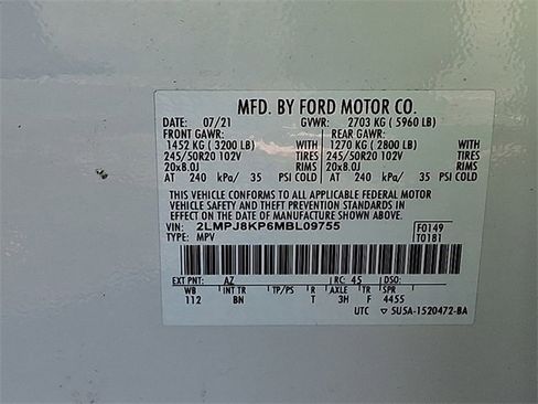 Used 2021 Lincoln Nautilus Reserve w/ Equipment Group 201A image 27