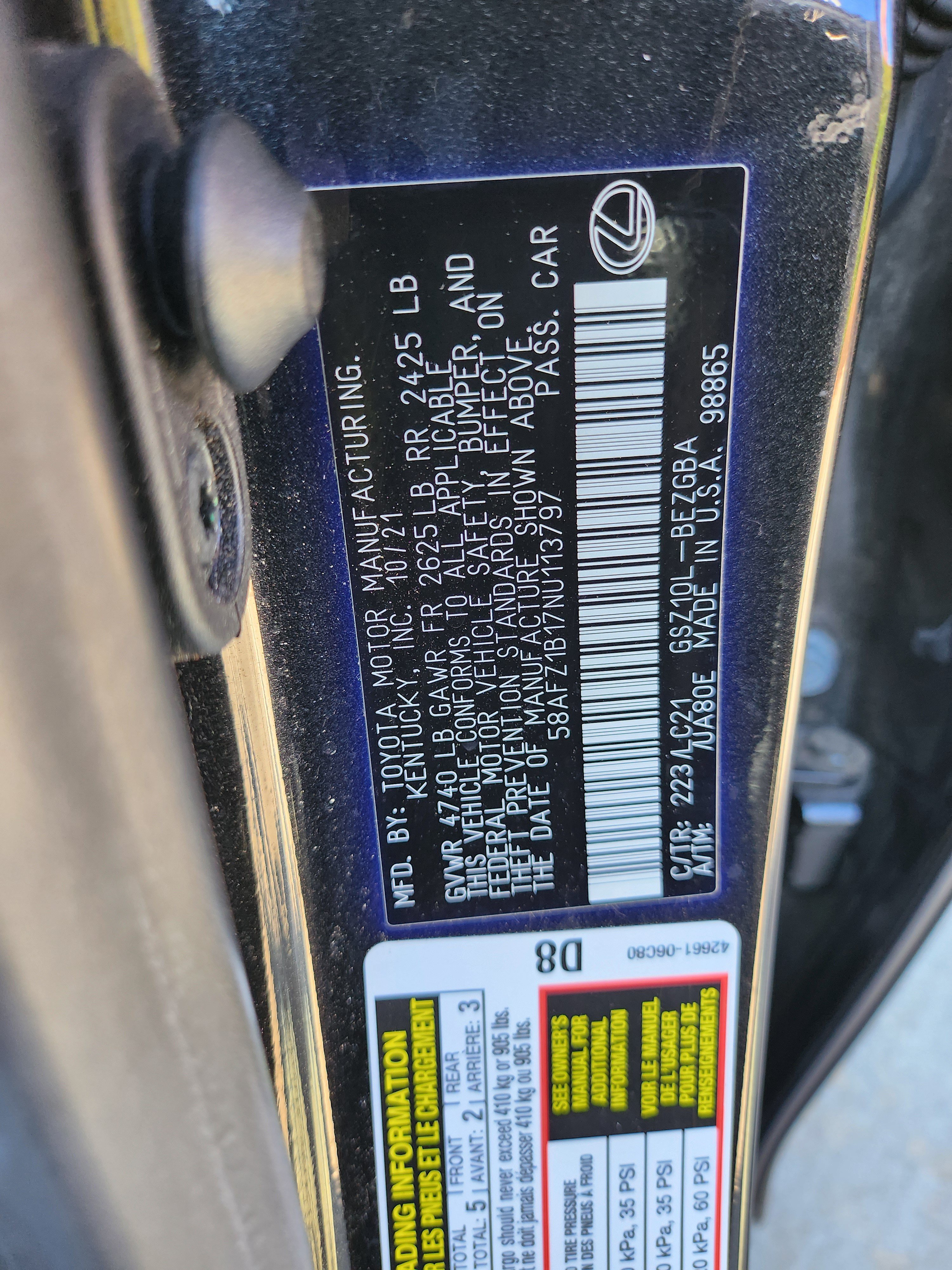 Certified 2022 Lexus ES 350 Ultra Luxury w/ Accessory Package 2 FWD image 30