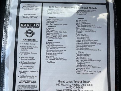 Used 2021 Jeep Wrangler Unlimited Sport image 27