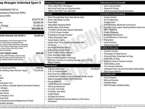 Used 2021 Jeep Wrangler Unlimited Sport AWD/4WD image 9