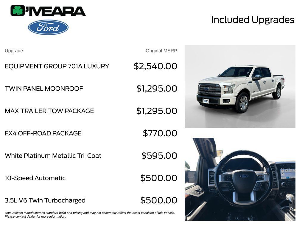 Used 2017 Ford F150 Platinum w/ Equipment Group 701A Luxury AWD/4WD image 4