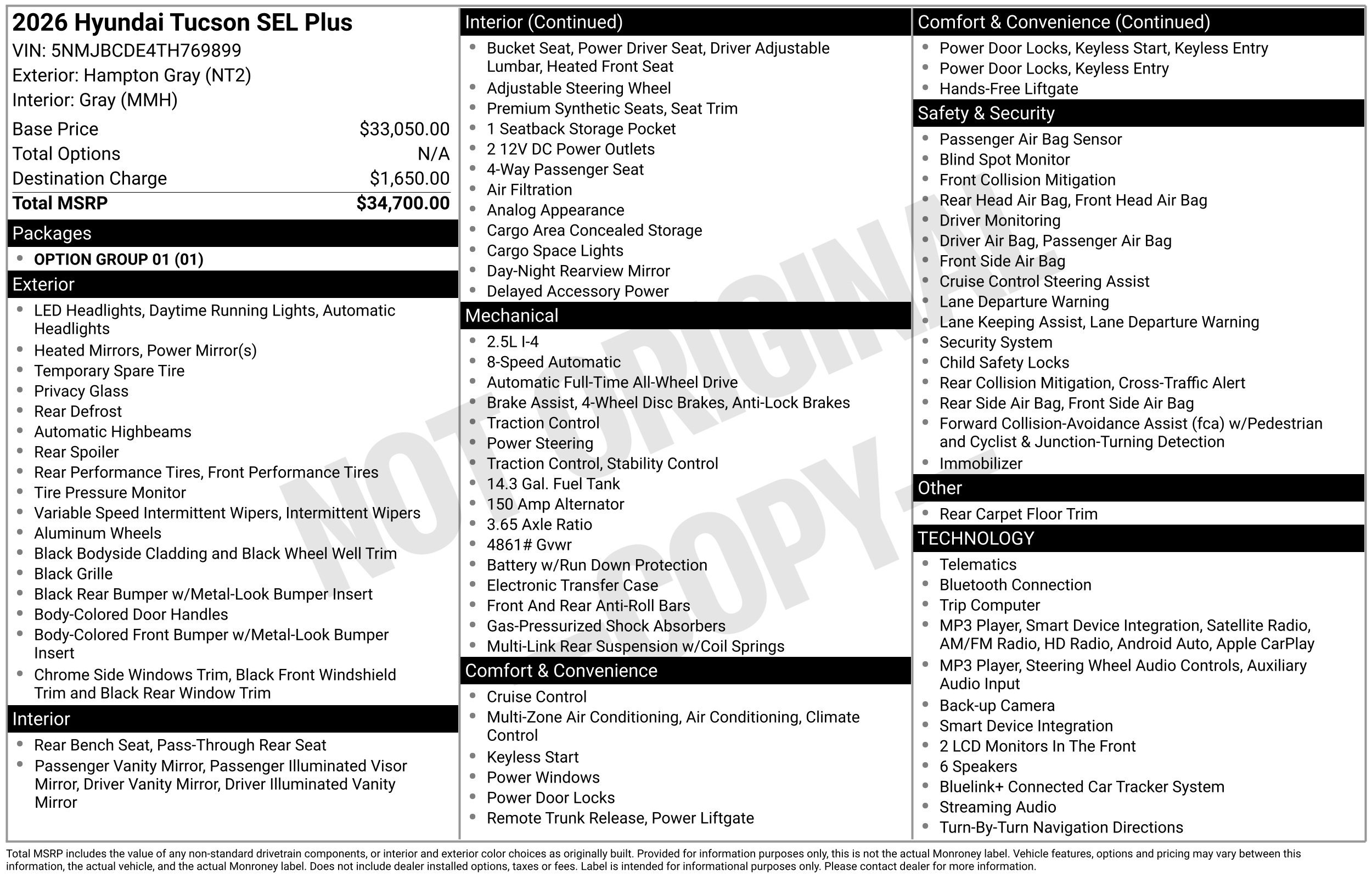 New 2026 Hyundai Tucson SEL Plus AWD/4WD image 3