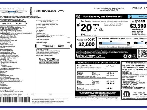 Certified 2025 Chrysler Pacifica Select AWD/4WD image 2
