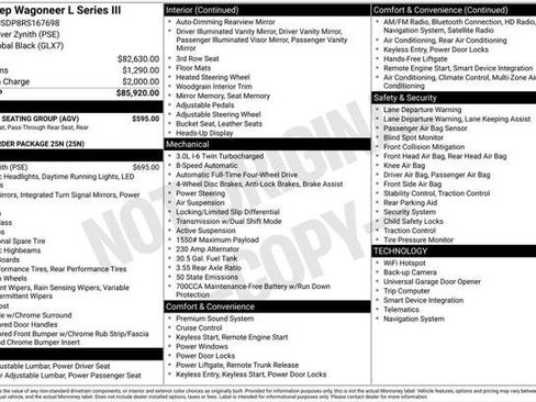 Certified 2024 Jeep Wagoneer L Series III w/ Flexible Seating Group AWD/4WD image 8