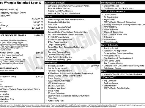 Used 2021 Jeep Wrangler Unlimited Sport AWD/4WD image 3