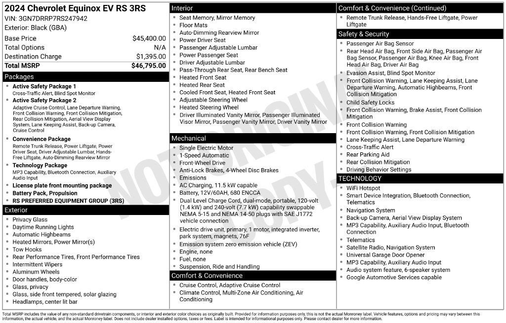 Used 2024 Chevrolet Equinox EV RS FWD image 3