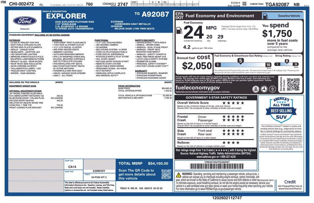 Used 2026 Ford Explorer Platinum RWD image 5