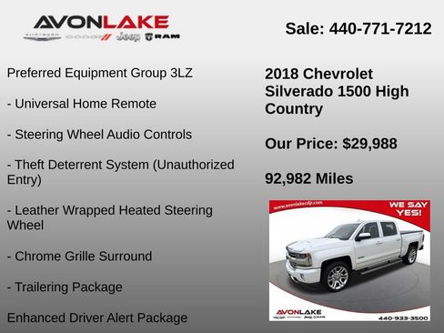 Used 2018 Chevrolet Silverado 1500 High Country image 30