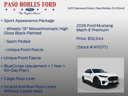 New 2026 Ford Mustang Mach-E Premium w/ Sport Appearance Package RWD image 12