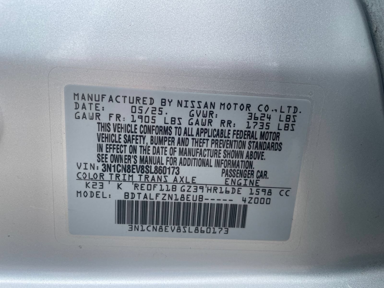 Used 2025 Nissan Versa SV FWD image 28