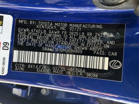 Used 2021 Lexus ES 350 F Sport w/ Special Edition FWD image 49