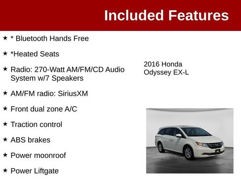 Used 2016 Honda Odyssey EX-L image 3
