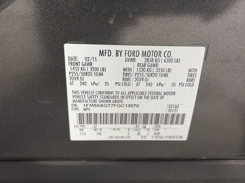 Used 2015 Ford Explorer Sport w/ Equipment Group 401A AWD/4WD image 9