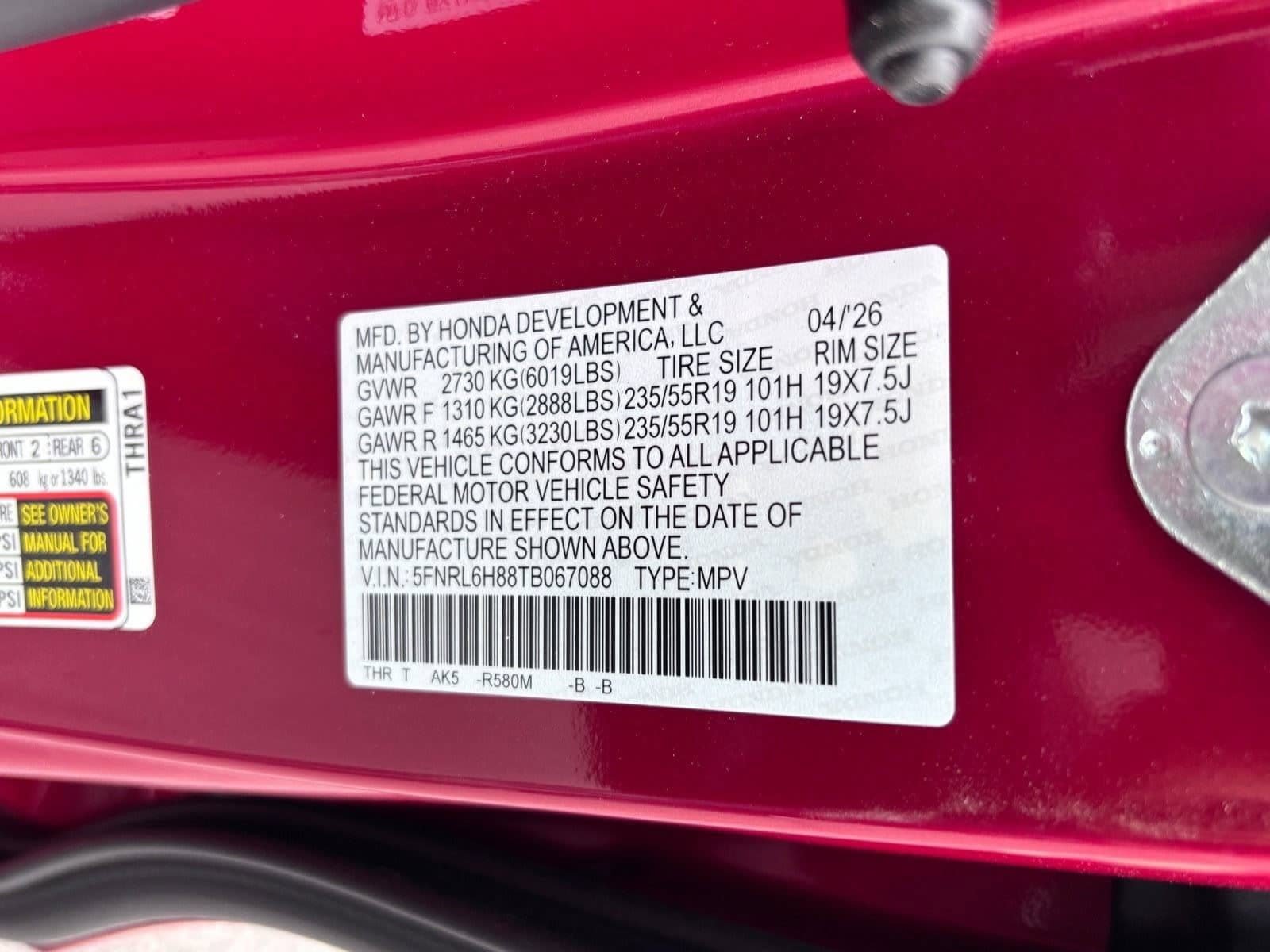 New 2026 Honda Odyssey Touring image 21