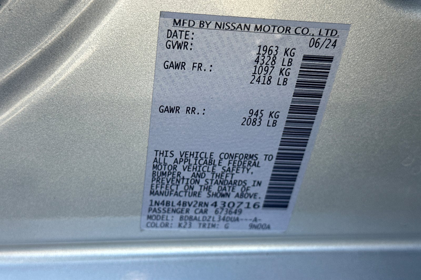 Used 2024 Nissan Altima 2.5 S FWD image 28