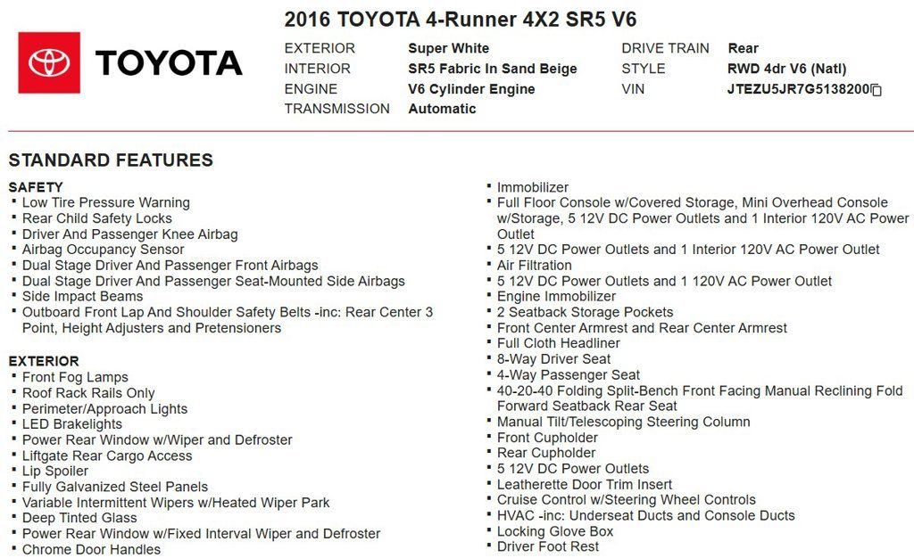 Used 2016 Toyota 4Runner SR5 RWD image 23