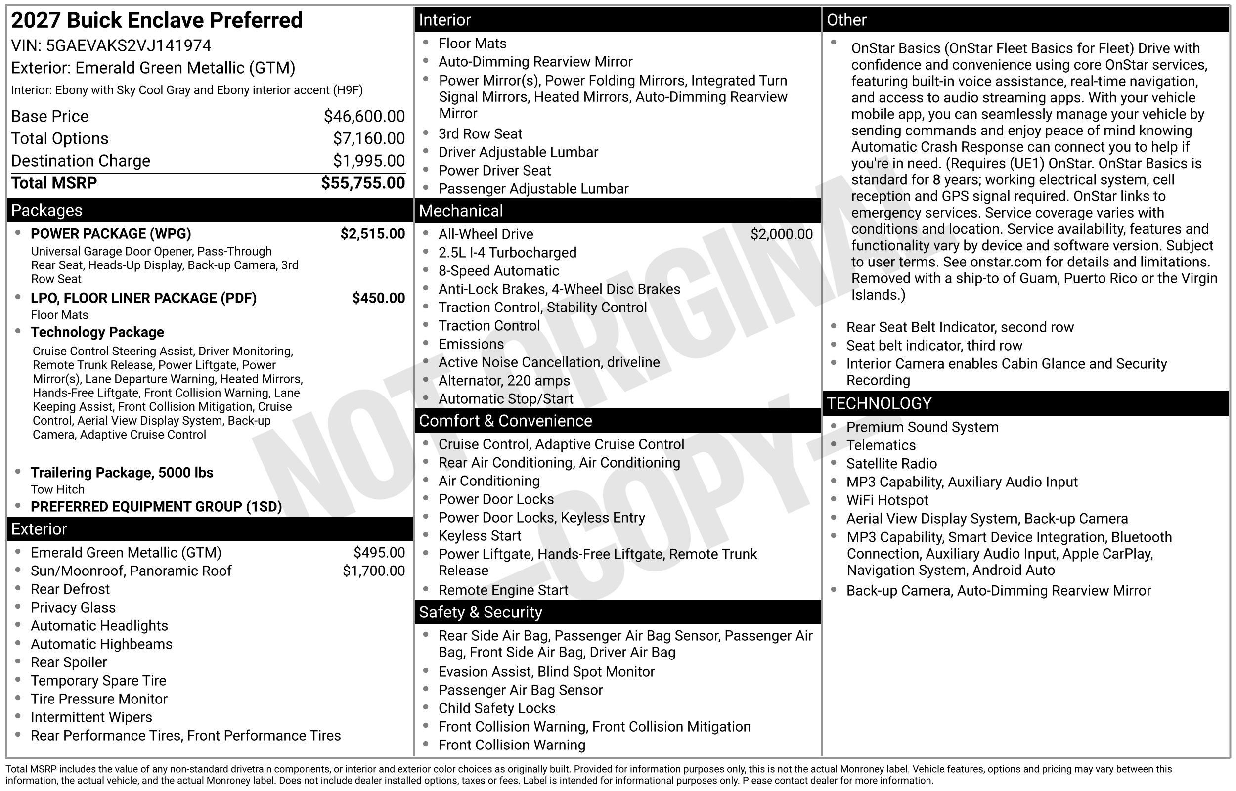 New 2027 Buick Enclave Preferred w/ Power Package AWD/4WD image 49