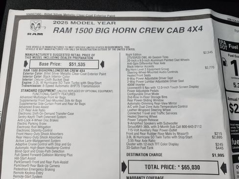 Used 2025 RAM 1500 Big Horn AWD/4WD image 45