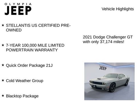 Certified 2021 Dodge Challenger GT w/ Blacktop Package image 7