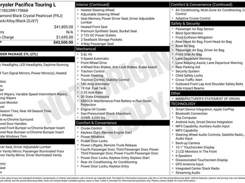 Used 2024 Chrysler Pacifica Touring-L FWD image 1