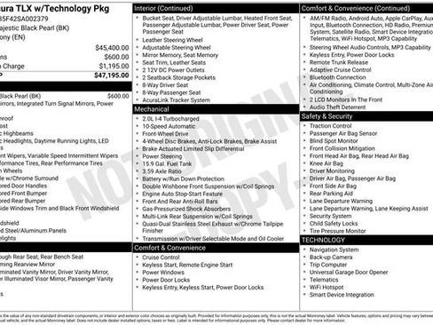 Certified 2025 Acura TLX w/ Technology Package image 24