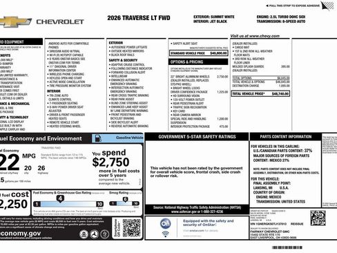 New 2026 Chevrolet Traverse LT w/ Driver Confidence Package image 4