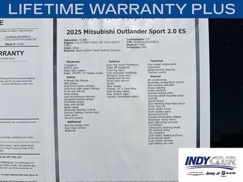 Used 2025 Mitsubishi Outlander Sport LE AWD/4WD image 16
