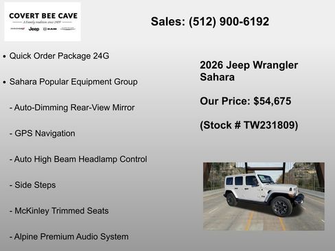 New 2026 Jeep Wrangler Unlimited Sahara AWD/4WD image 6
